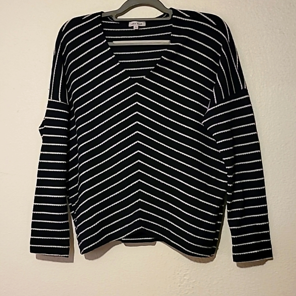NWOT White Birch Navy Striped Sweater - Picture 1 of 1